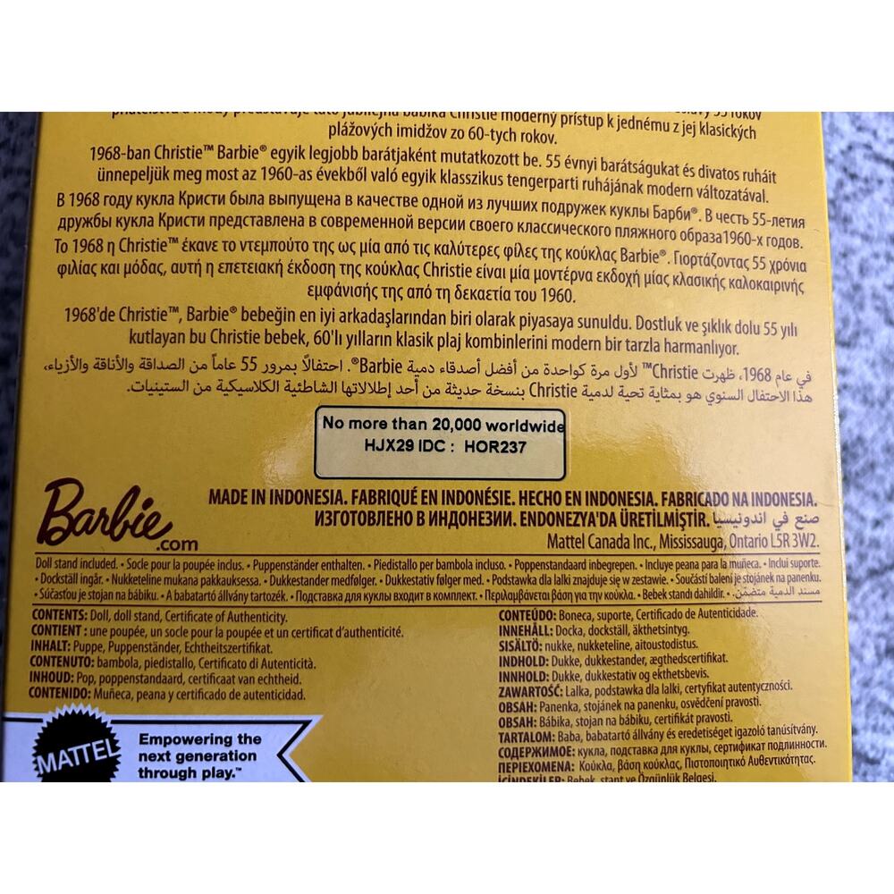 NEW Barbie Signature Christie 55th Anniversary Doll Gold Label Limited Edition - Picture 5 of 8